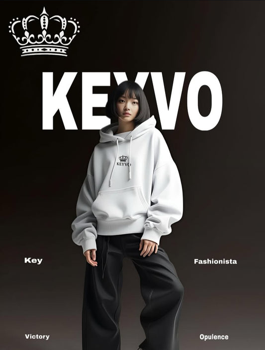 KEYVO CrownCore Hoodie – White Edition