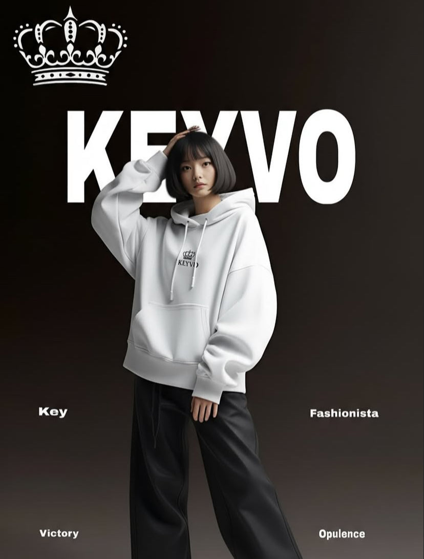 KEYVO CrownCore Hoodie – White Edition